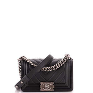 Chanel Small Boy Flap Bag Chevron Calfskin